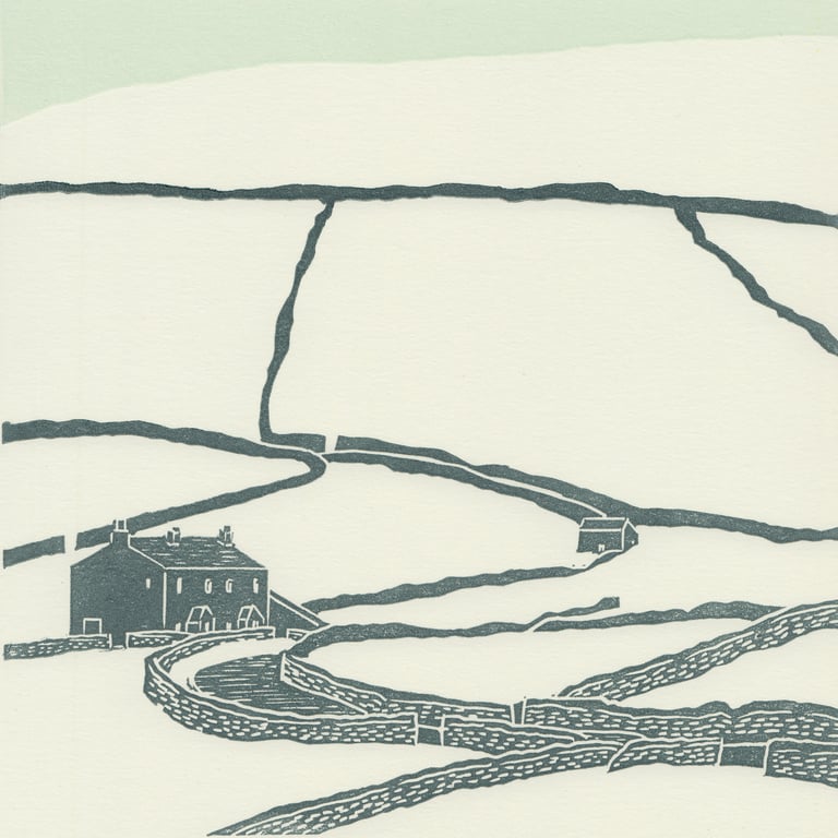Michelle Hughes Design Keld, Yorkshire Dales linocut print