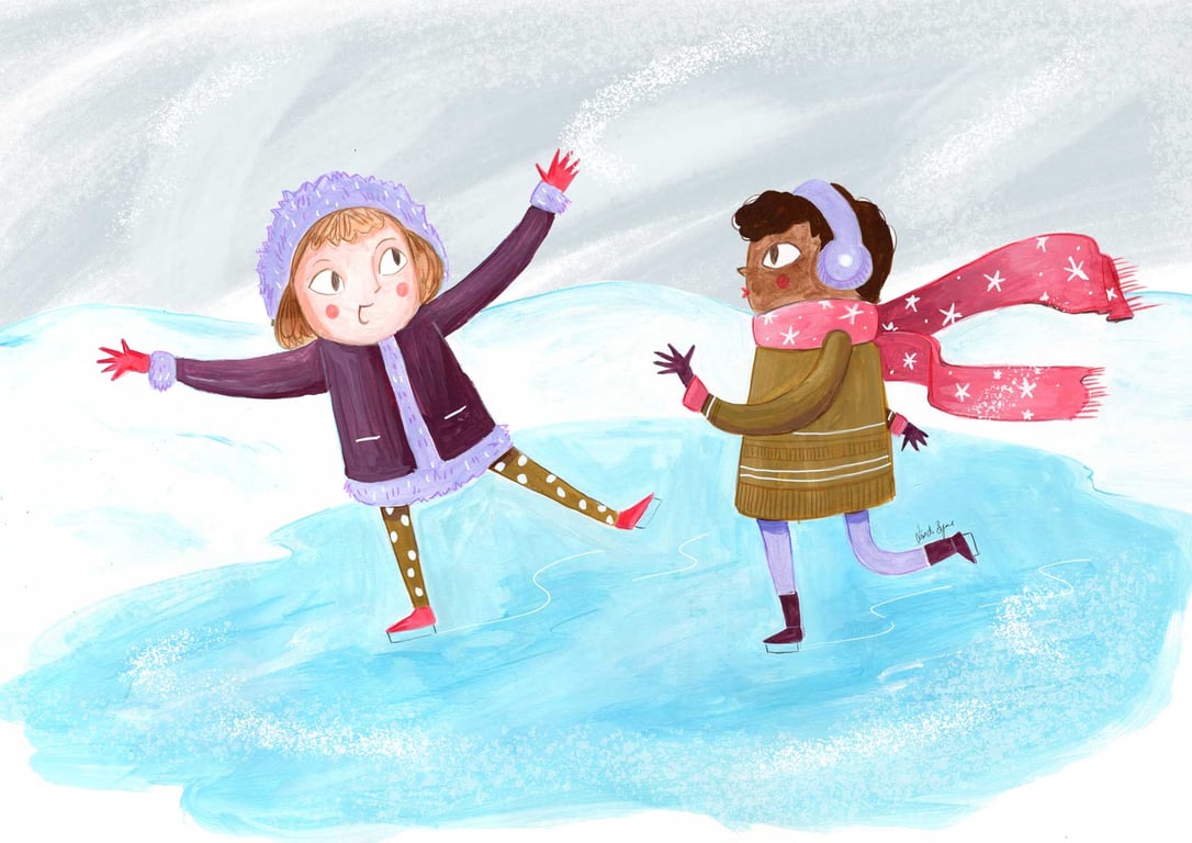 Linda Byrne Illustration Personal Project | Winter Skating