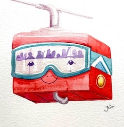 Inspire by Kim - Kimberley Kay Ski Cable Car Character – Copyright Kim