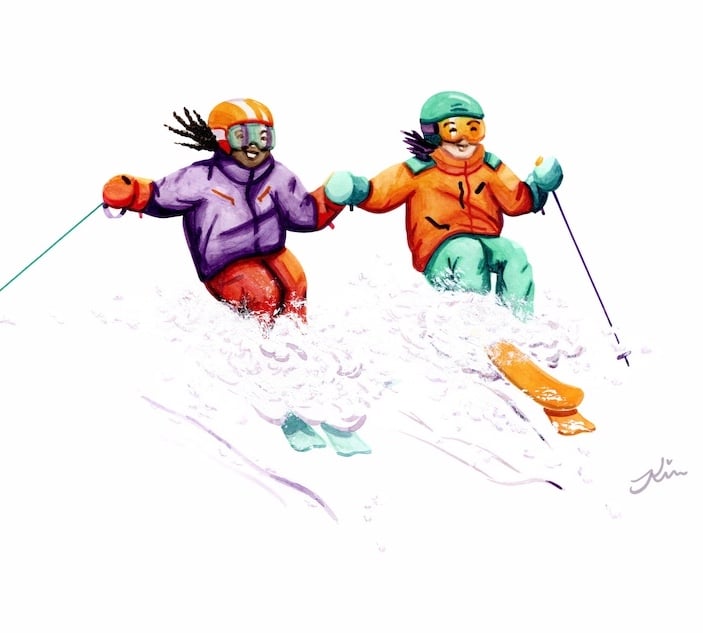 Inspire by Kim - Kimberley Kay Skier Holding Hands – Copyright Kim