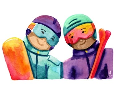 'Valentine's' Curated by AOI Staff Snowsport Love – Skier and Snowboarder – Copyright Kim