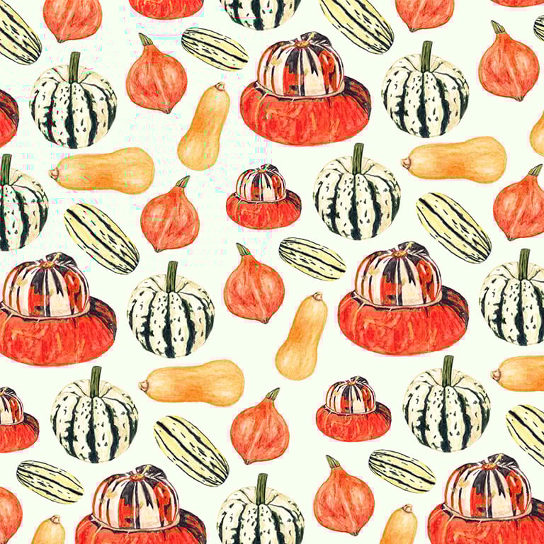 Food and Drink illustrations curated by AOI Staff Gourds Pattern