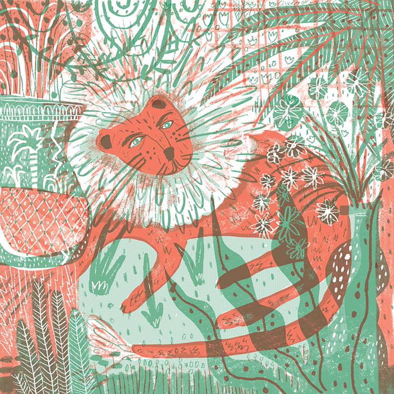 Amy Louise Evans Menagerie: Lion (inside Illustration)