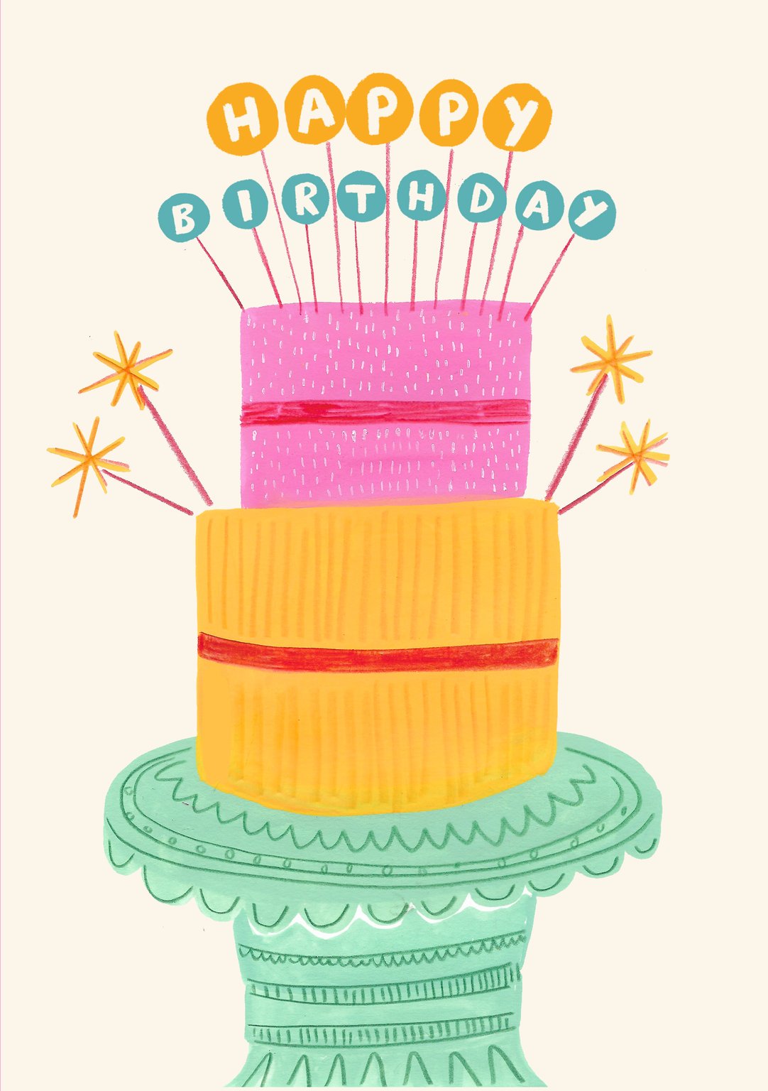 Stella Isaac Illustration Cake stand