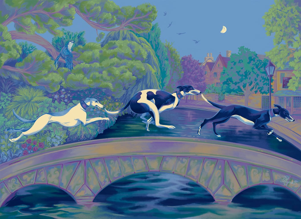 Alejandra Penaloza Greyhounds at the Cotswolds Illustration