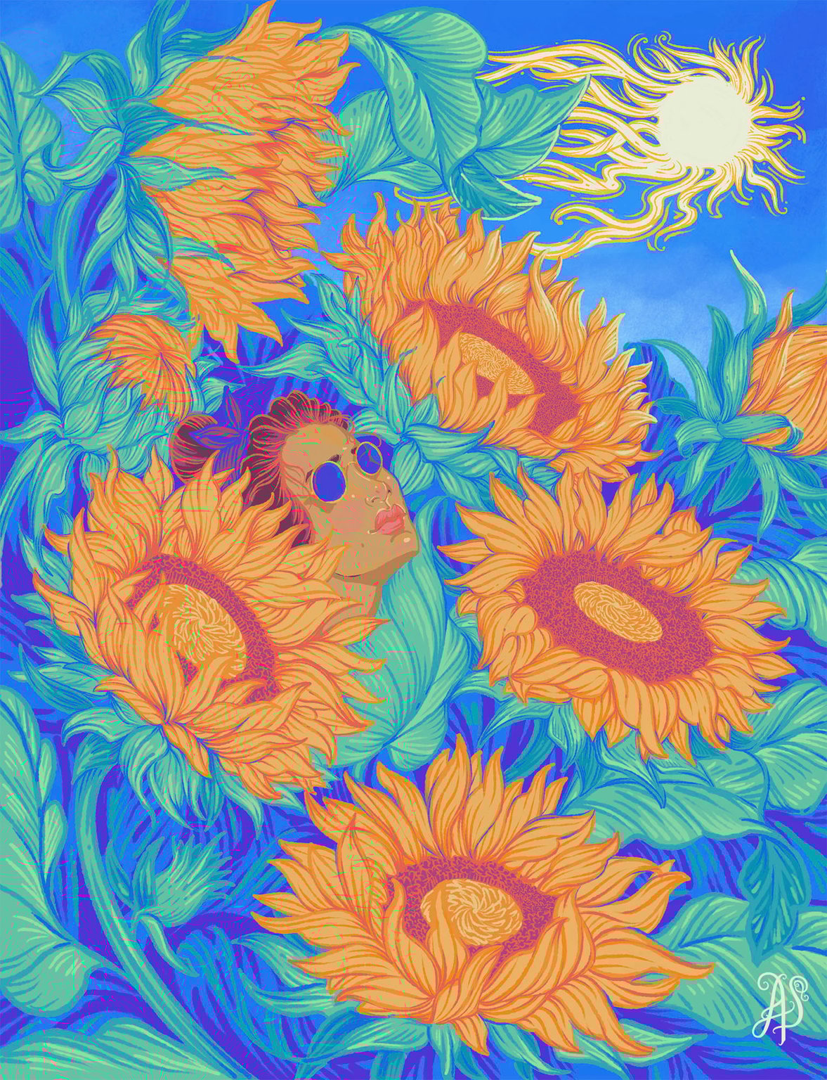 Alejandra Penaloza Summer and Sunflowers