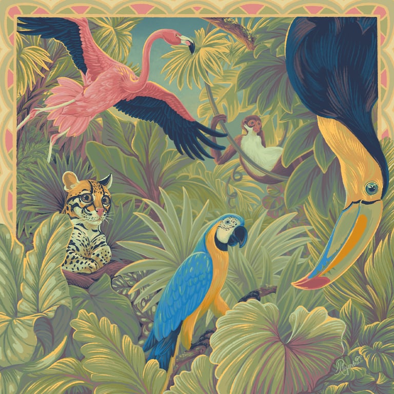 Alejandra Penaloza Tropical Rainforest, Wildlife and Animal Illustration