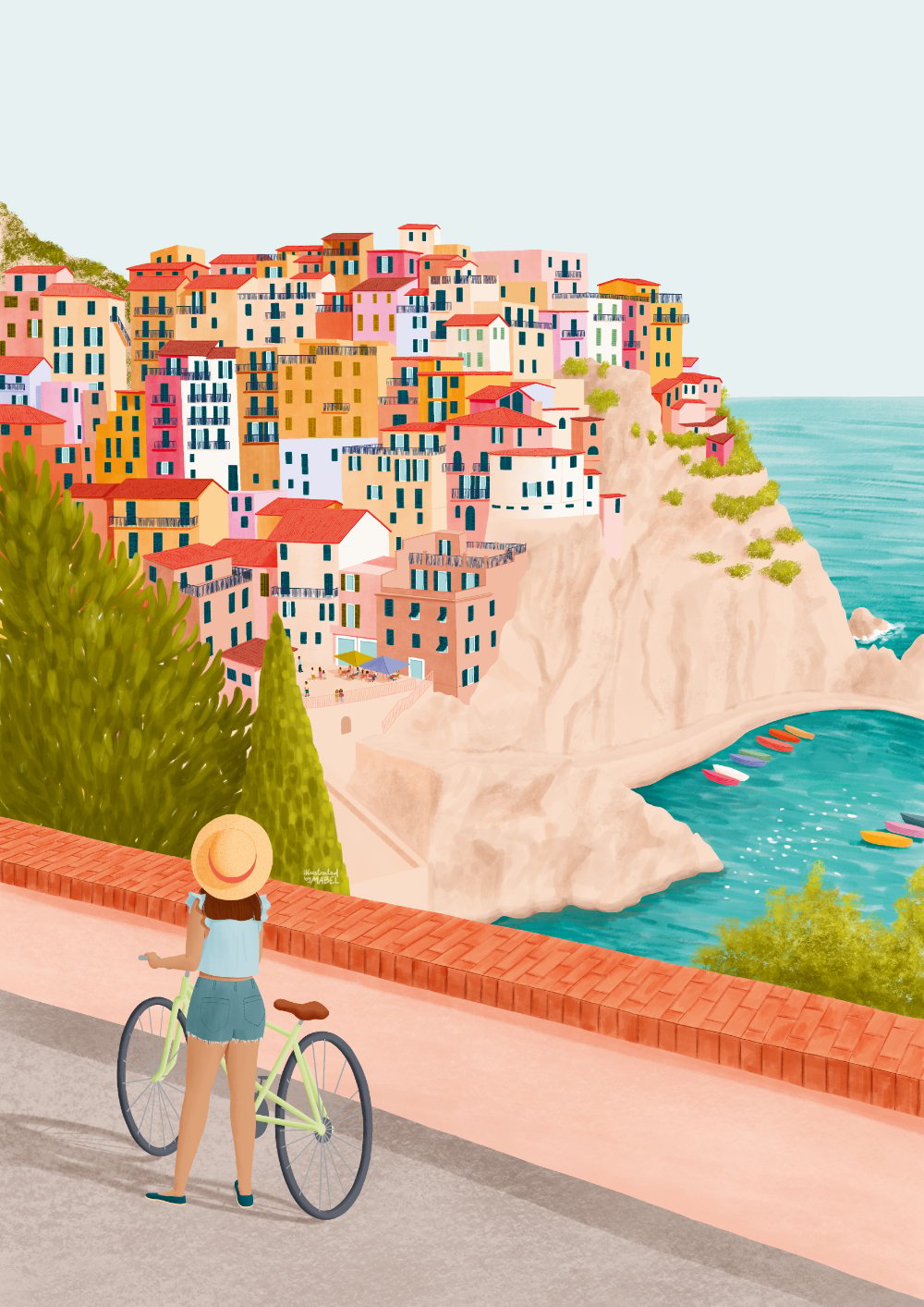 Mabel Sorrentino Cinque Terre Illustration by Freelance Illustrator Mabel Sorrentino_Illustrated By Mabel