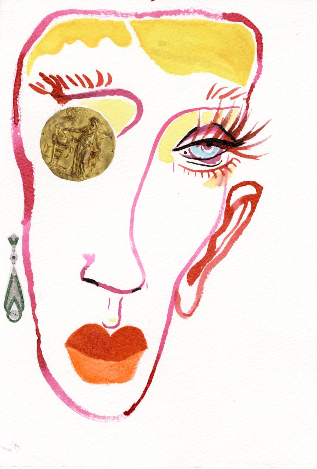 Fabulous Fashion illustration from AOI Members ink portrait