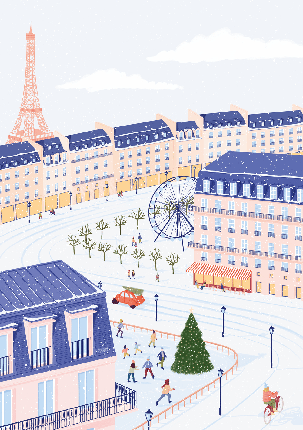 Mabel Sorrentino Paris Christmas illustration by freelance illustrator Mabel Sorrentino_Illustrated By Mabel