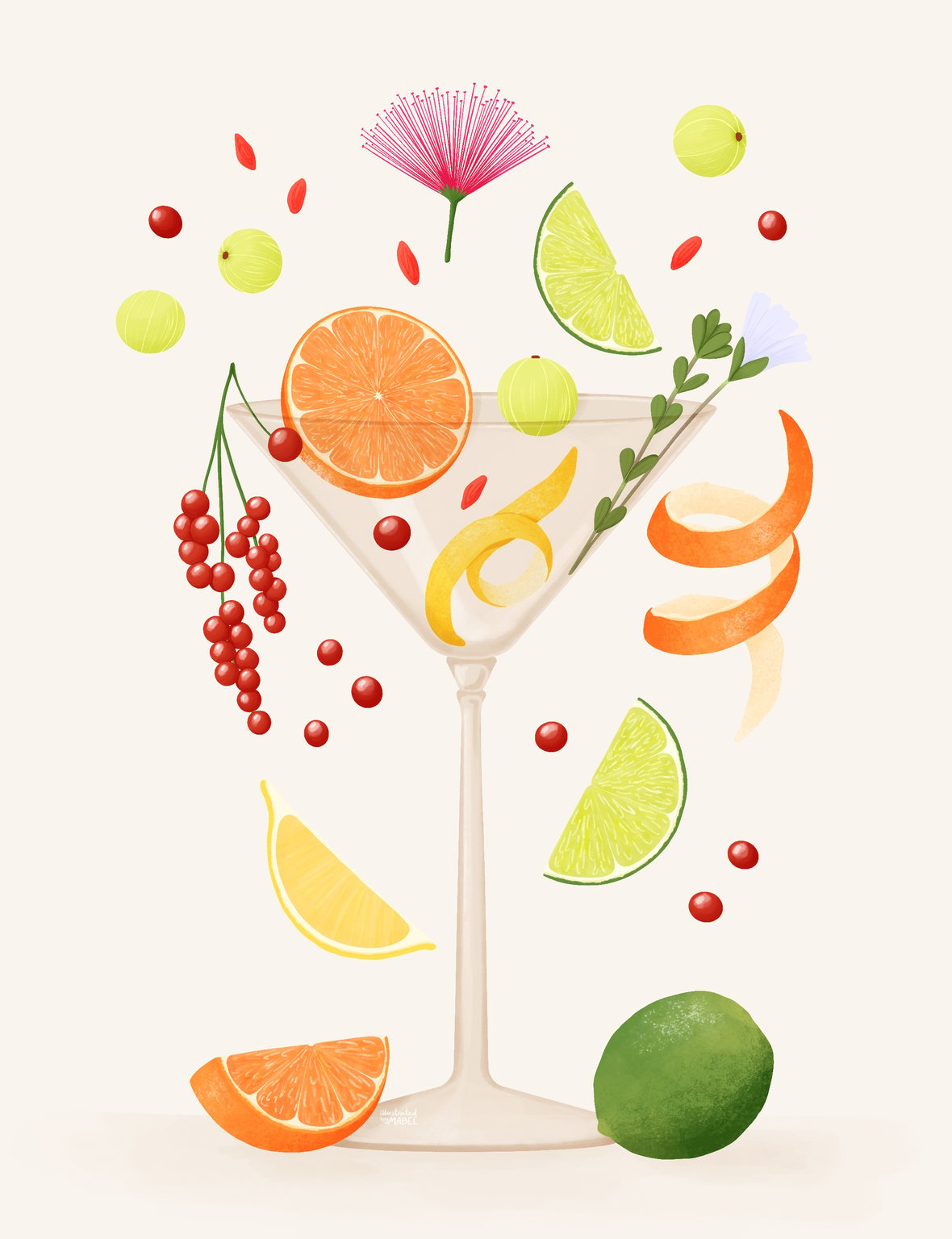 Mabel Sorrentino Spring Fruit Illustration by Freelance Illustrator Mabel Sorrentino_Illustrated By Mabel