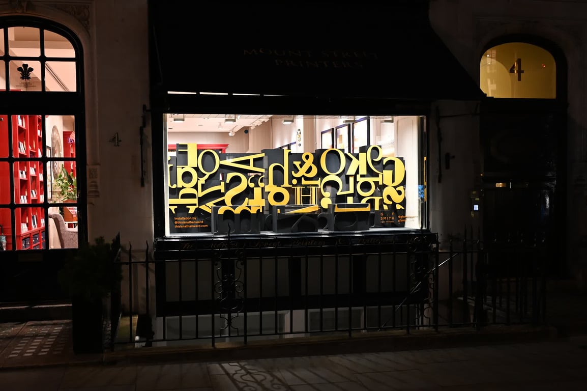 Nathan Ward Letterpress Window / Mount Street Printers