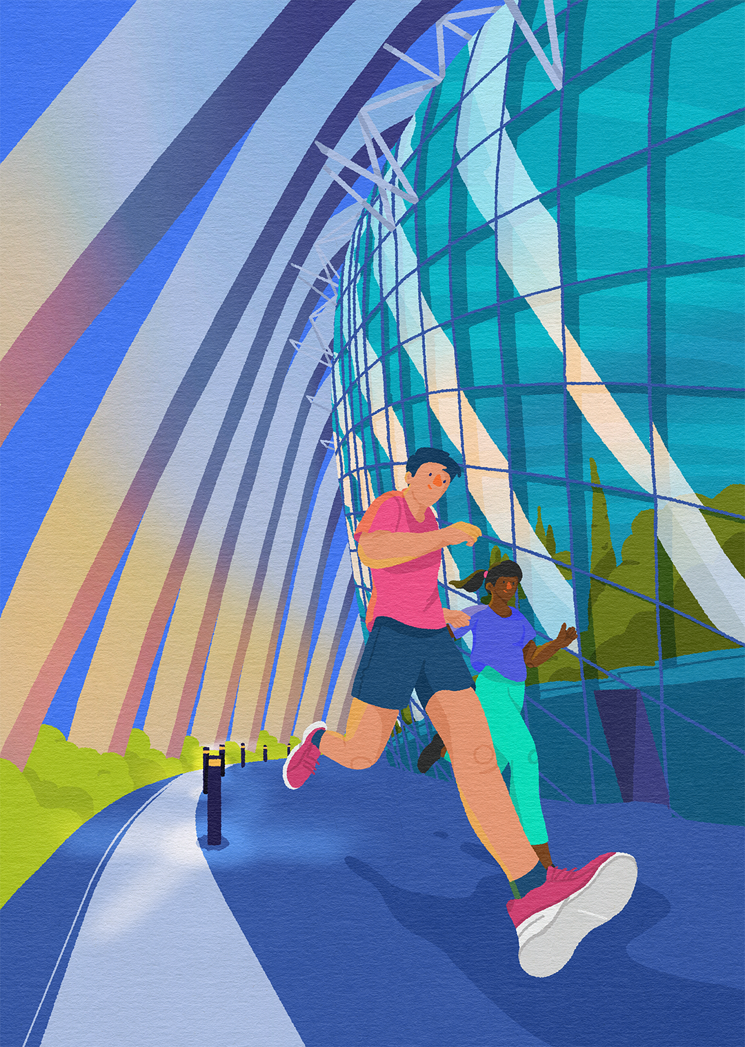 Somewan Running by the Flower Dome