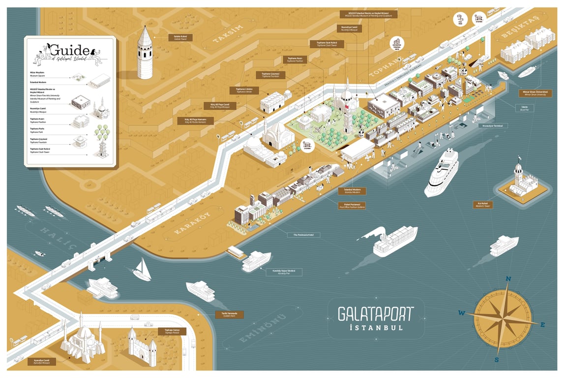 Kürsat Ünsal Galataport Isometric Map / C.Galataport