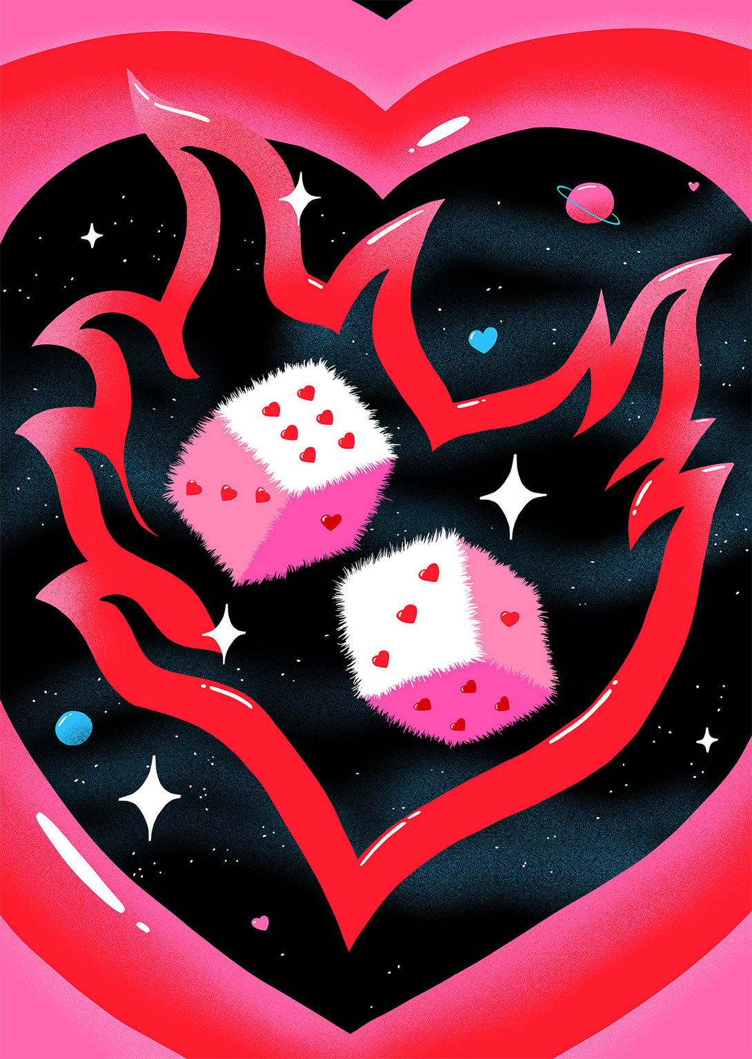 'Valentine's' Curated by AOI Staff Love is a Losing Game: Amy Winehouse song illustration for Other Voices Festival