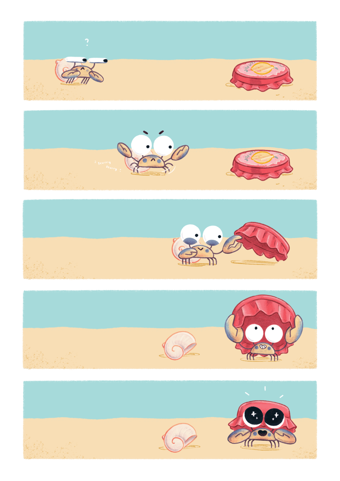 Rhi Sanderson Hermit Crab Comic Sequence