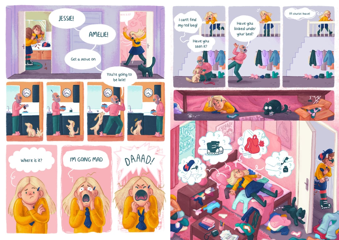 Rhi Sanderson Contemporary Middle Grade Comic Spread