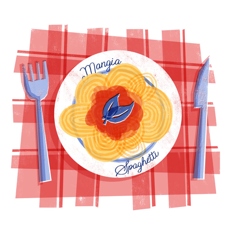 Mariapaola Bossini Mangia spaghetti