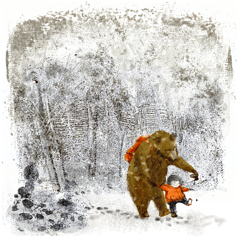 Inside Illustration: Handmade Illustrations by AOI Members Sam_Jones_Bear_And_Belles_Snowy_Day_Image1