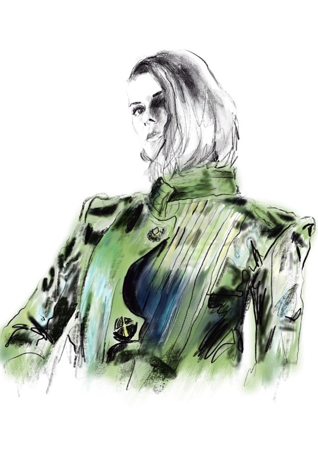 Claire Jones Green Leather Jacket
