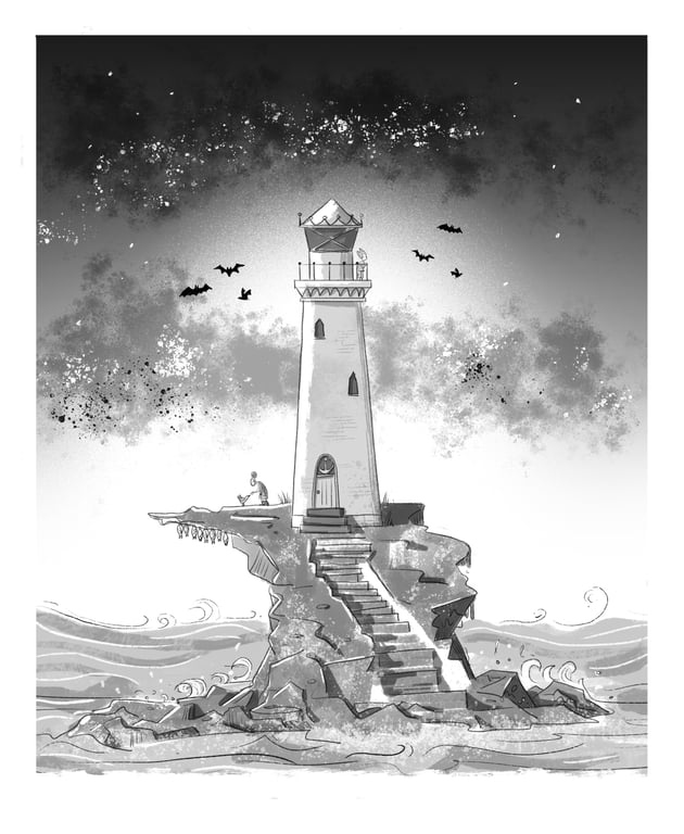 Lisa Hunt The lighthouse at dusk