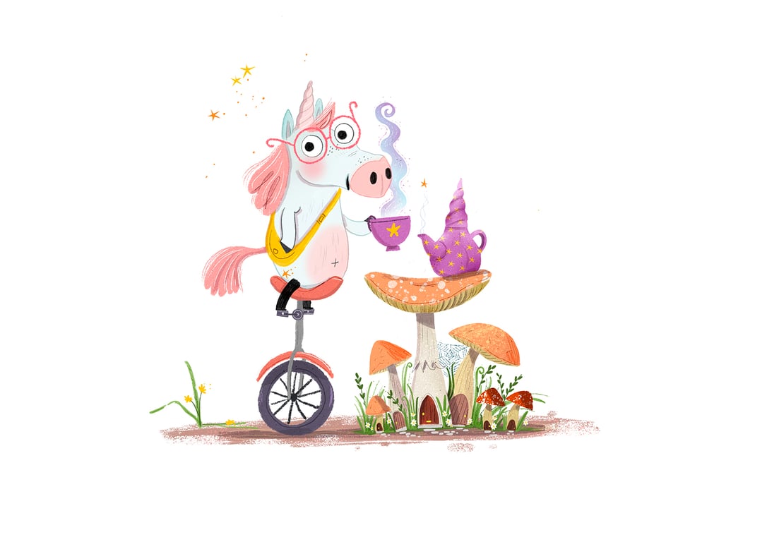 Lisa Hunt Unicorn and his Unicycle
