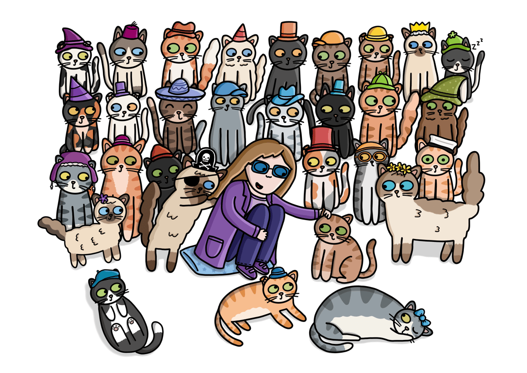 Ruth Mutch Hatted Cats