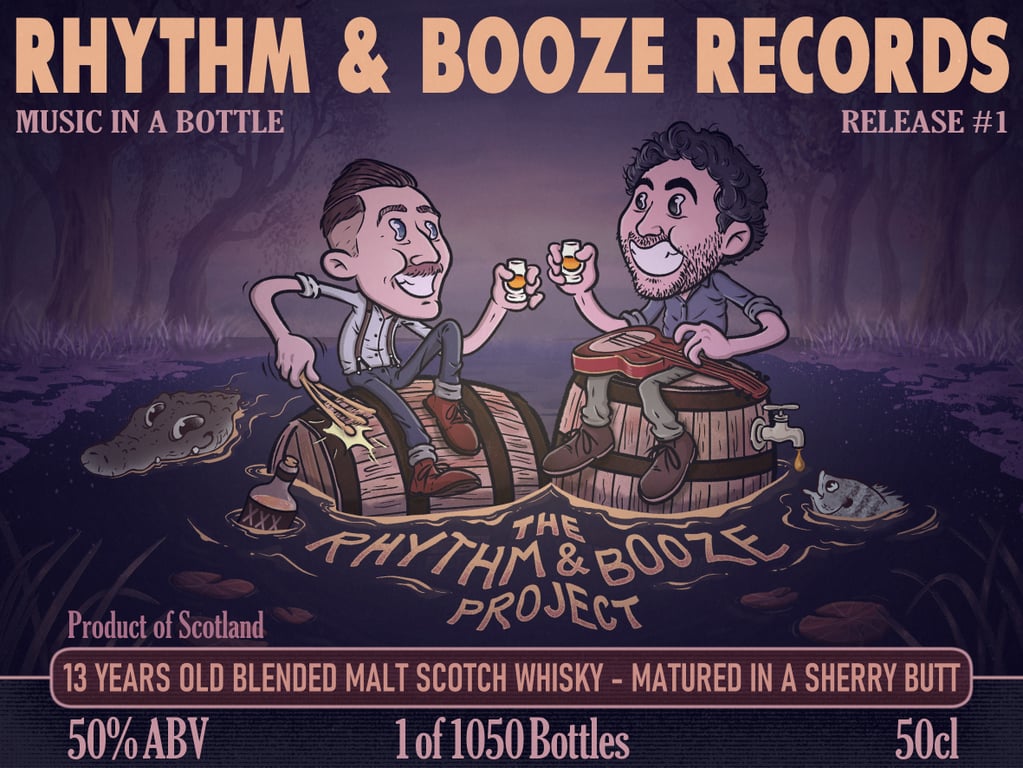 Adrian Borque Rhythm & Booze Whiskey Label