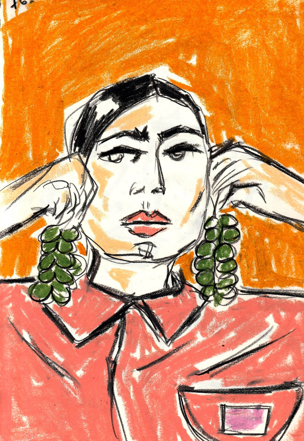 Fabulous Fashion illustration from AOI Members Girl with Grapes