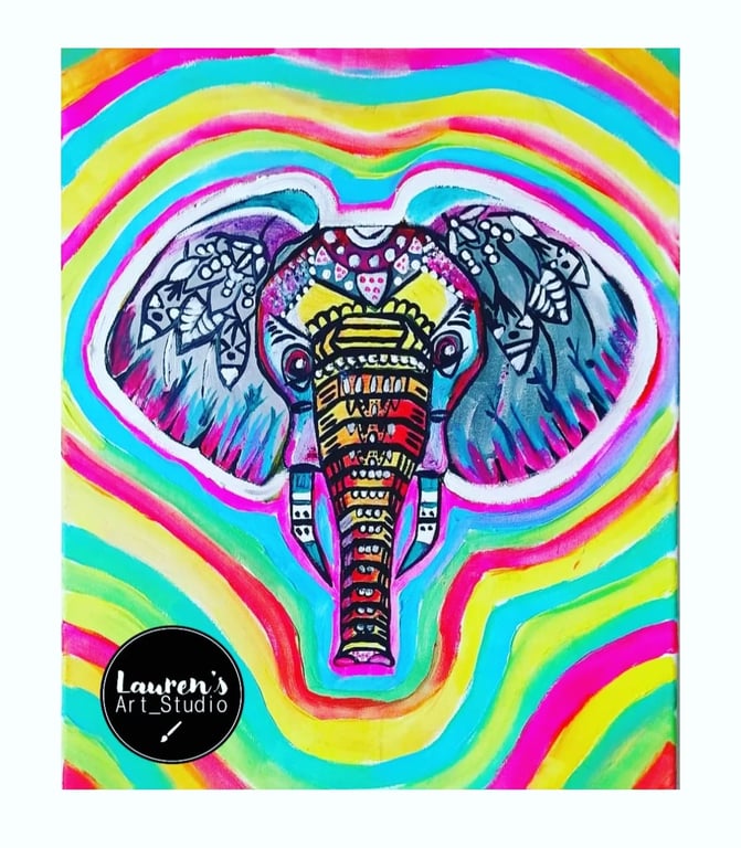 Lauren Bishop - @LaurensArtStudioGB Psychedelic Elephant