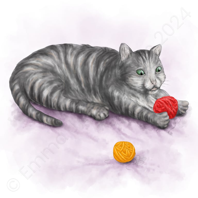 Emma J Richardson Cat playing
