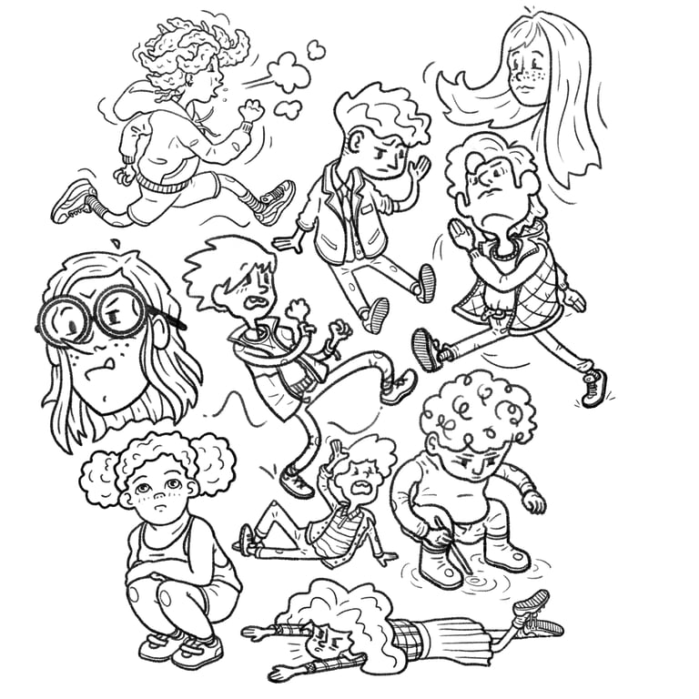 Kristian Aus Character Designs Black and White