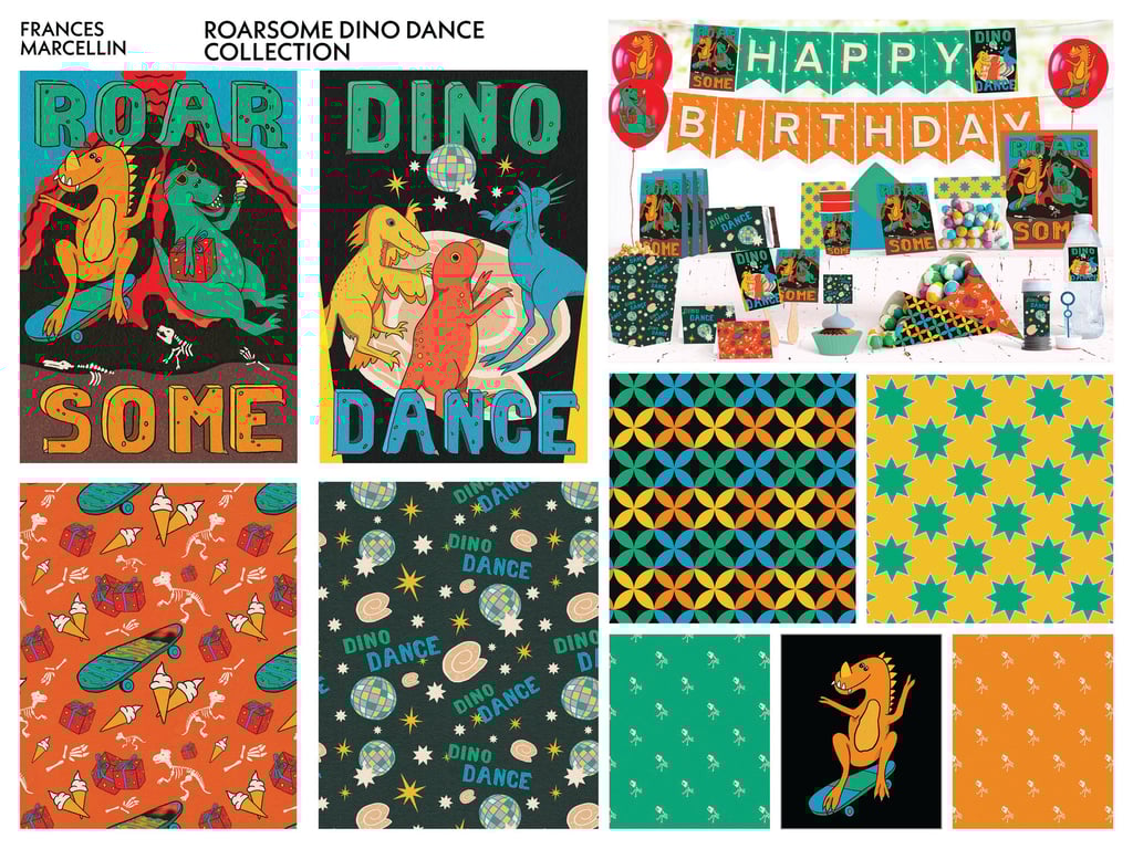 Frances Marcellin Dinosaur Part Collection – Heros and seamless patterns