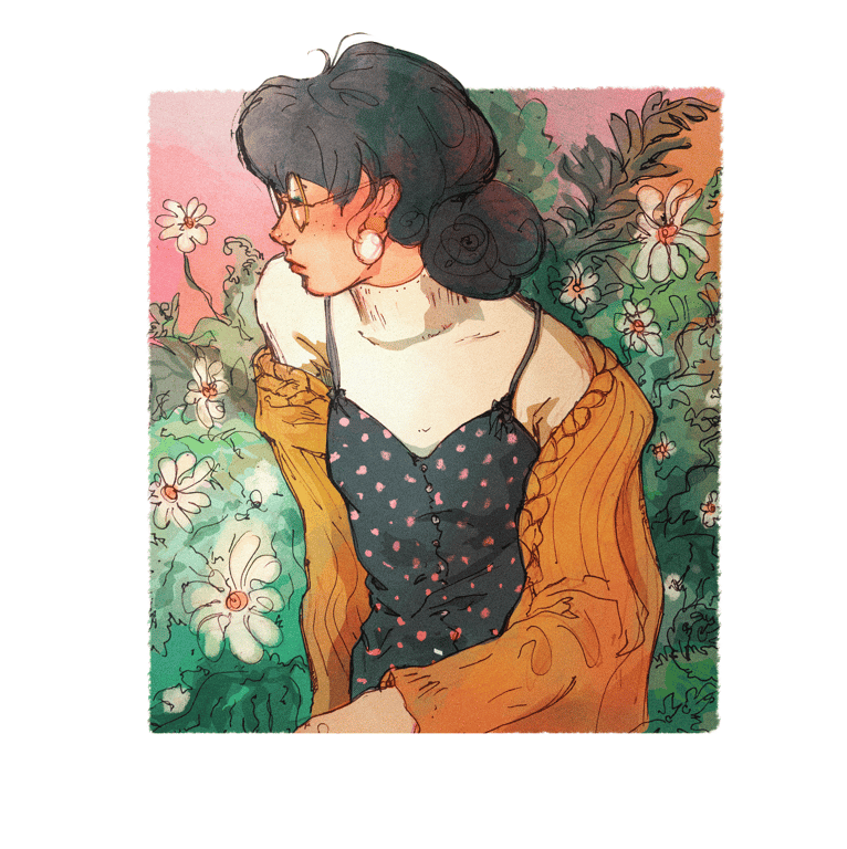 Cathy Stanford illustration Autumn flower girl