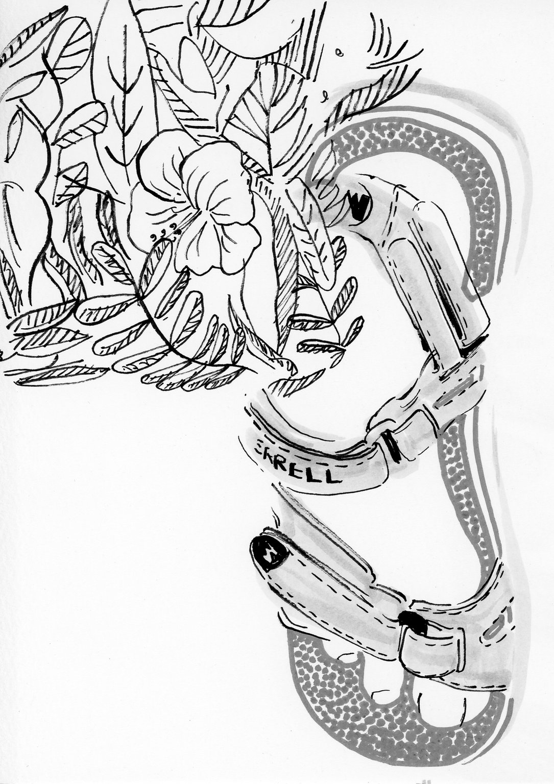 CARLA SAM greyscale-sandals