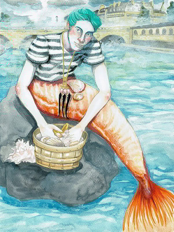 Klaus Piechocki Parisian_mermaid_illo2