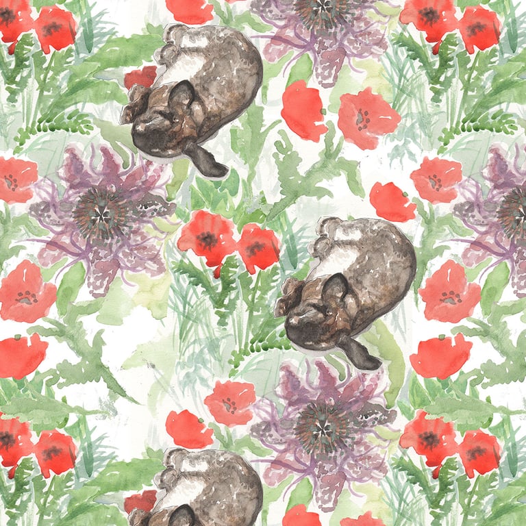 Klaus Piechocki Bear Poppies tile