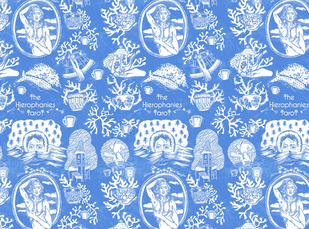 Klaus Piechocki Surface Design for box and card backs of Hierophanies Tarot