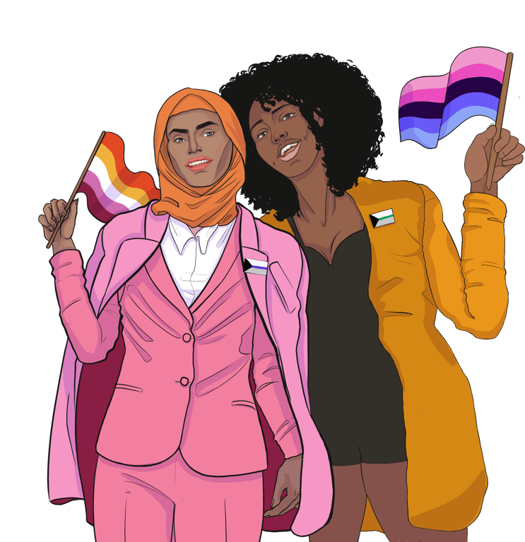 Klaus Piechocki Radia and Chloe Pride Illustration