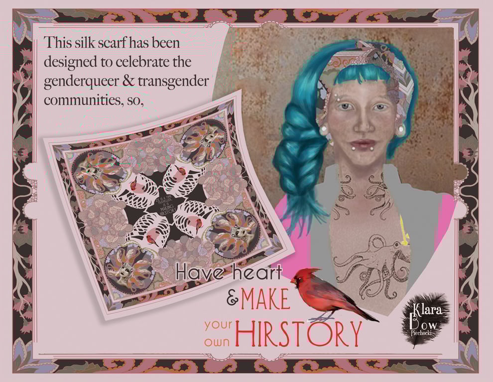 Klaus Piechocki Illustrated advert for scarf