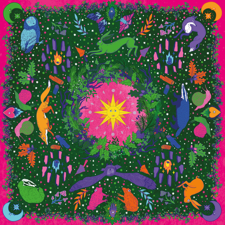 Our Whimsical World - Curated by DK Children's Publishing Winter Solstice Knot Wrap – Fabric Wrap Design for the LUSH Christmas gift range.