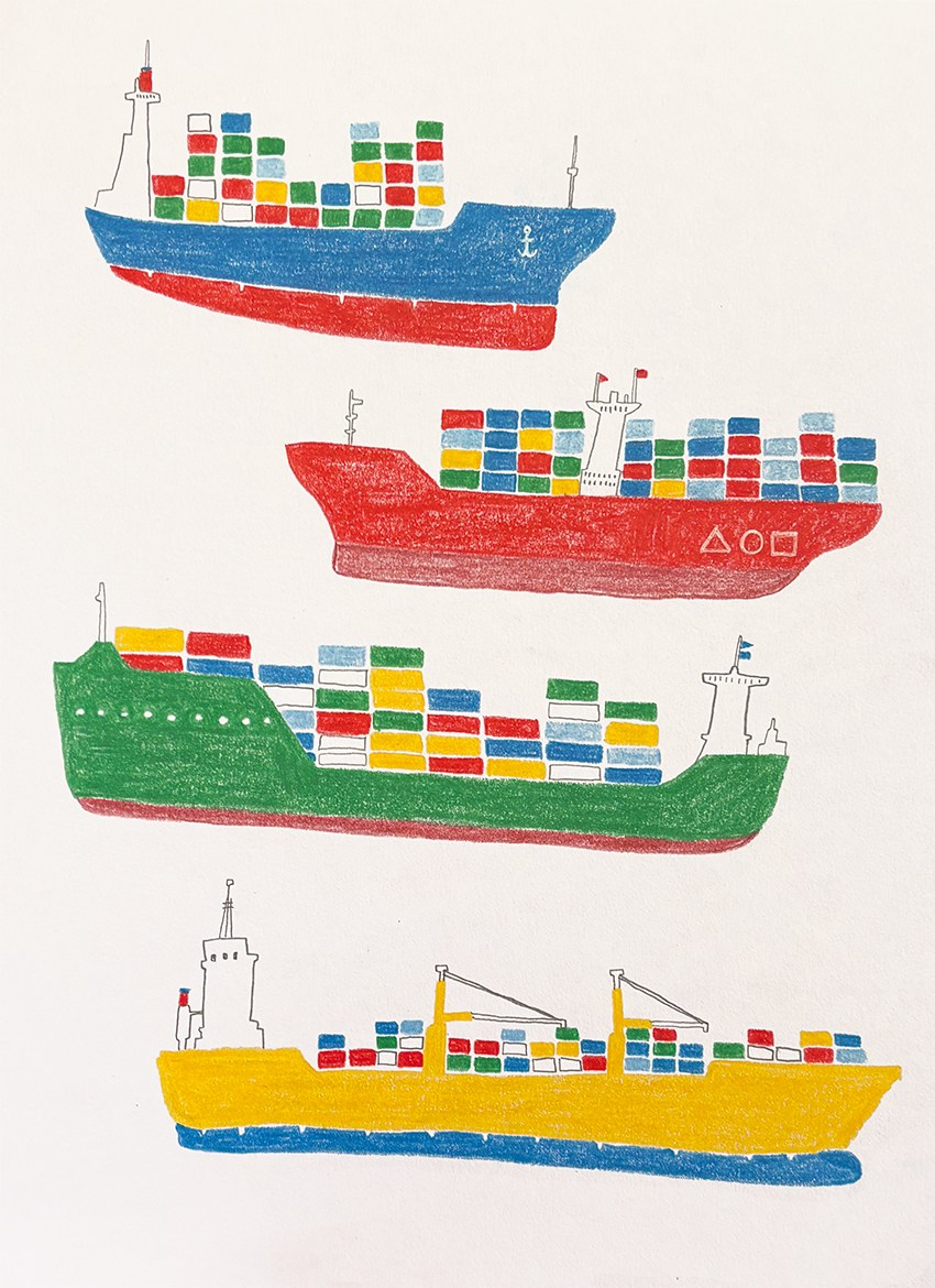 Lucy Wooler Cargo Ships – Self Initiated Illustration