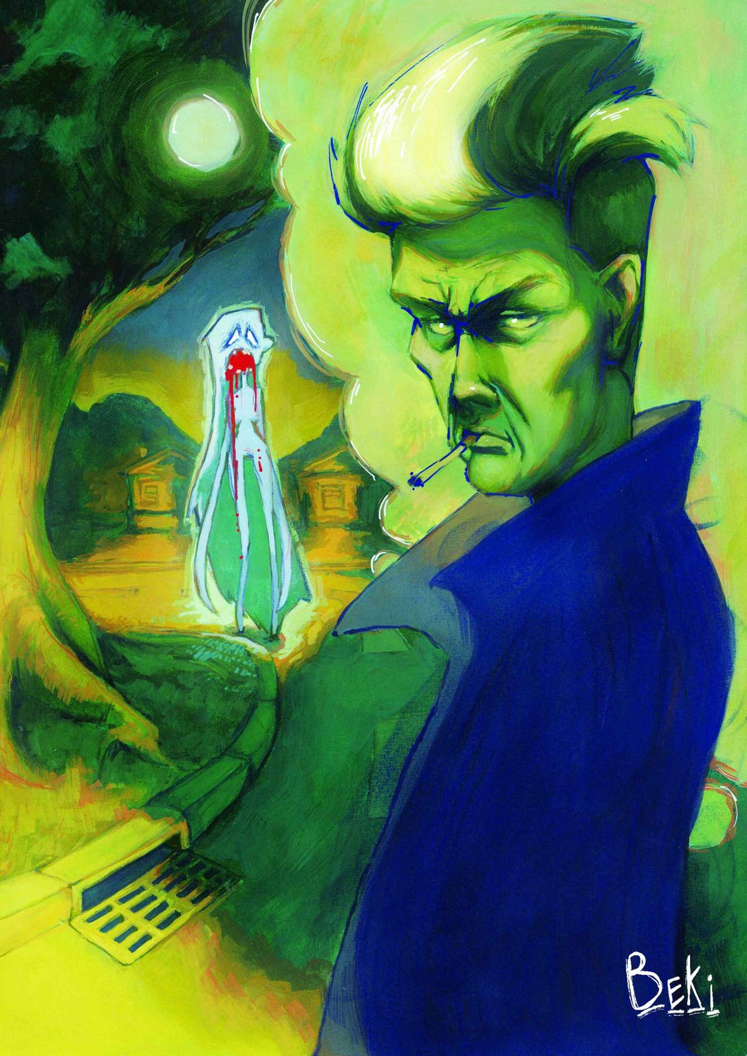 Beki Evans David Lynch – Gouache portrait