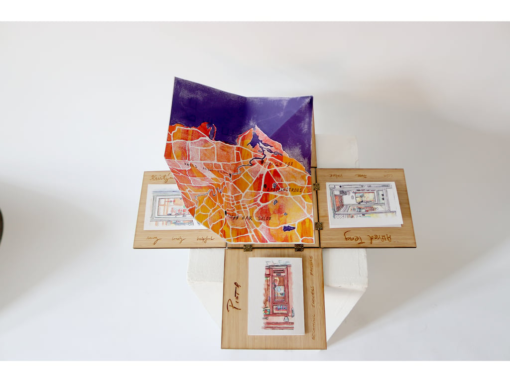 carmela.arguimbau “Us Not Them” Artist Book Map unfolded.