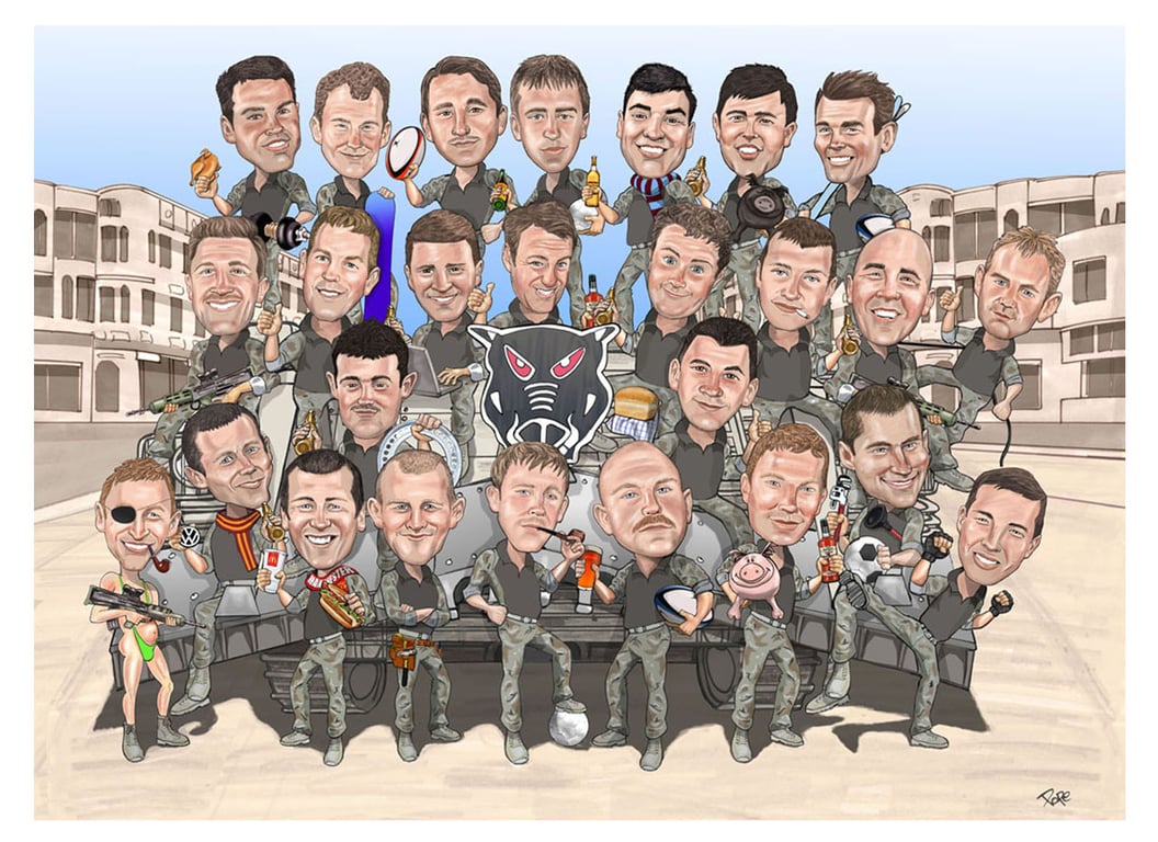 Martin Pope Group caricature army