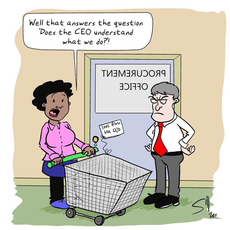 Spencer Hill Procurement Cartoon Shopping