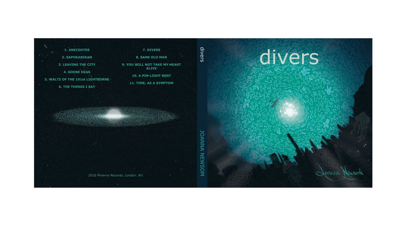 Sally Barnett (INKYMOTES) Album cover design for: Divers by Joanna Newsom