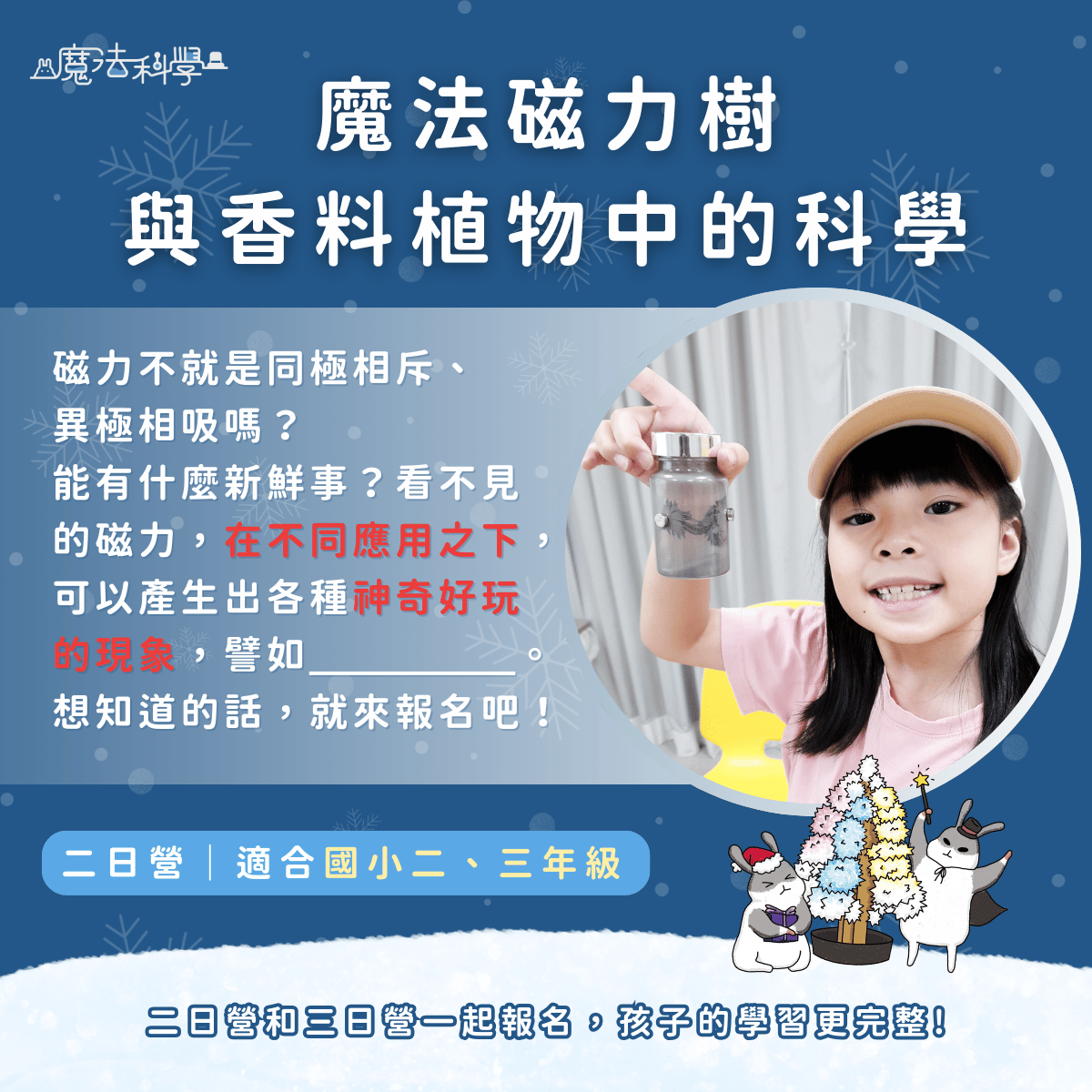 【大安假日營】魔法科學中年級冬令營-魔法磁力樹與香料植物中的科學