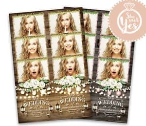 Rustic Garden Lantern photo booth print template