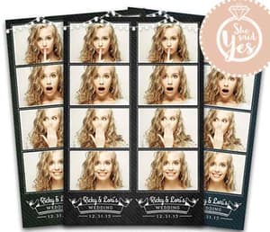 Romantic Lights Chalkboard photo booth print template